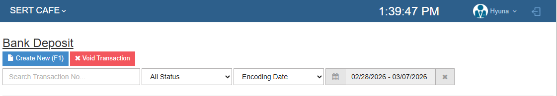 Navigating to Bank Deposit