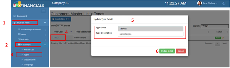 Navigating to Customer
