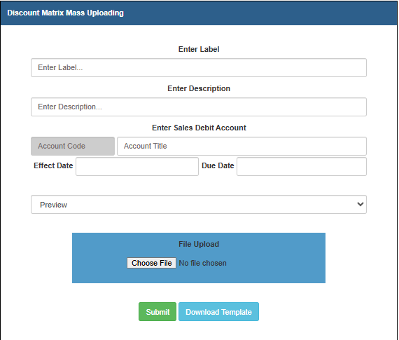Discount Matrix Interface