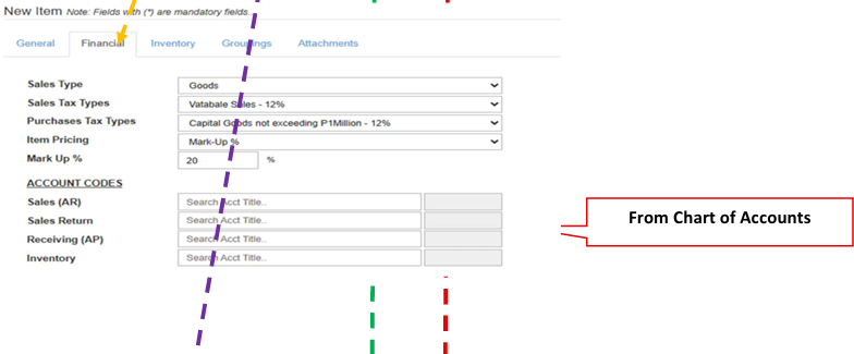 Create New Account Interface