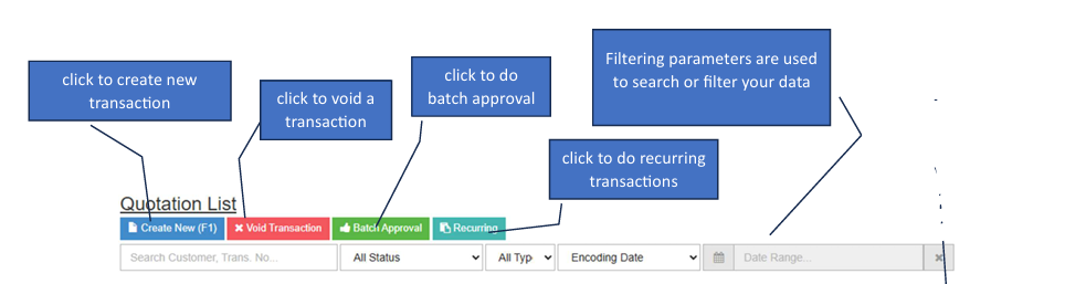 Navigating to Quotation
