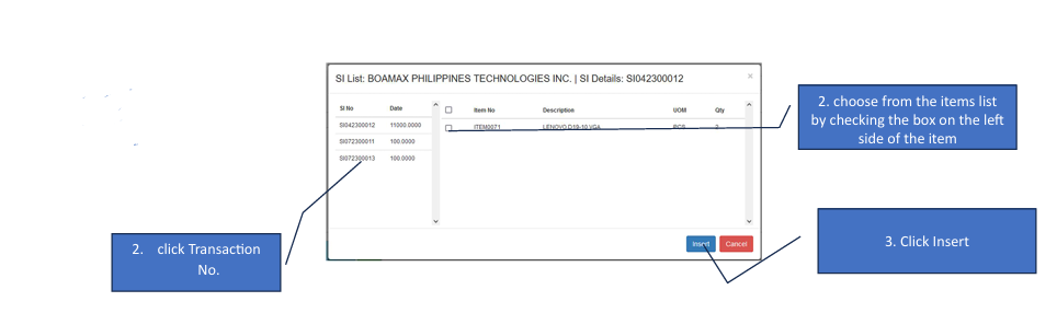 Navigating to Sales Return