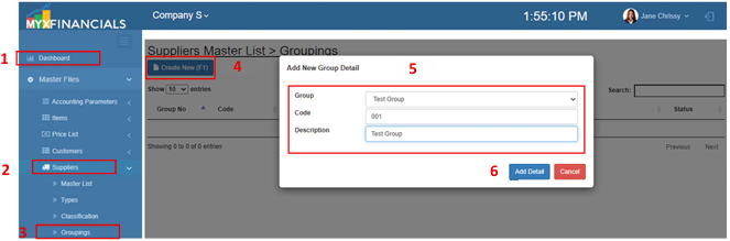 Navigating to SupplierGroup