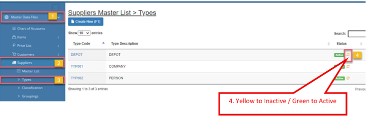 Navigating to SupplierType