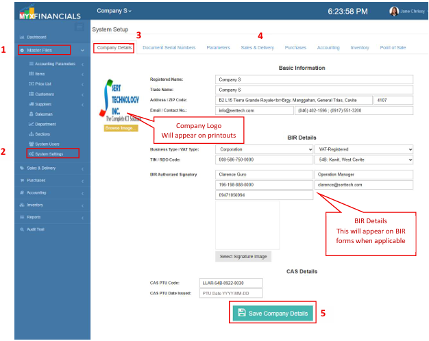 Navigating to System Settings